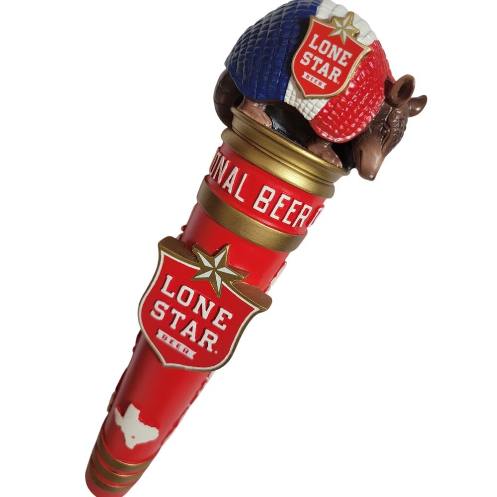 Lone Star Beer Tall Armadillo 12" Beer Tap Handle Pull Texas Red Keg Bar